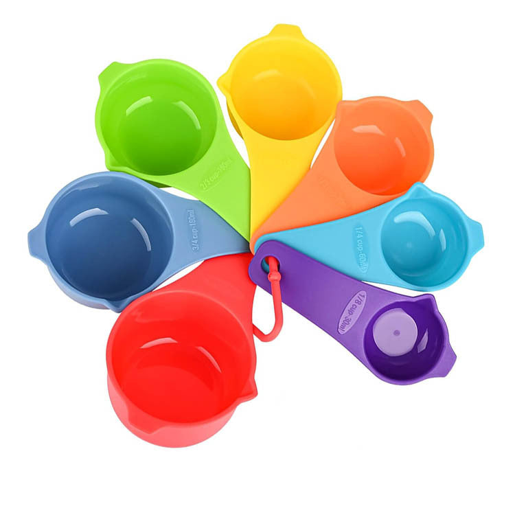 Color Plastic Measuring Cups Measuring Spoon Set With Scale 15-piece Set